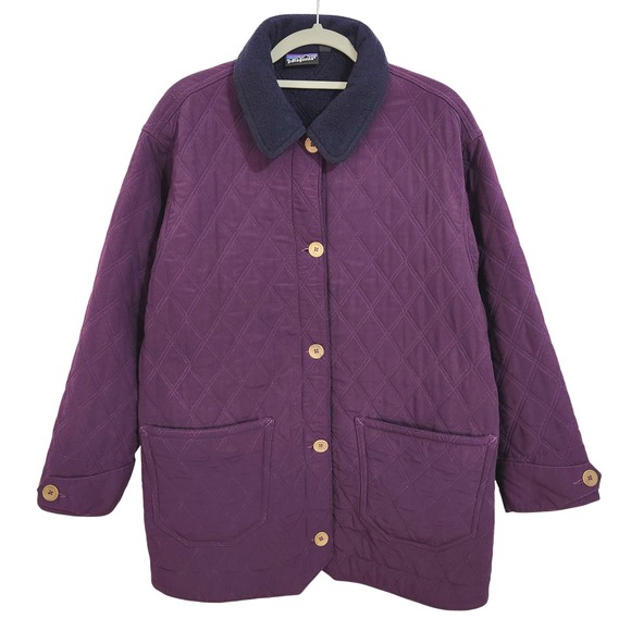 Patagonia Jackets & Blazers - Vintage 1991 Patagonia Quilted Chore Barn Jacket Womens 10 Purple USA Made RARE